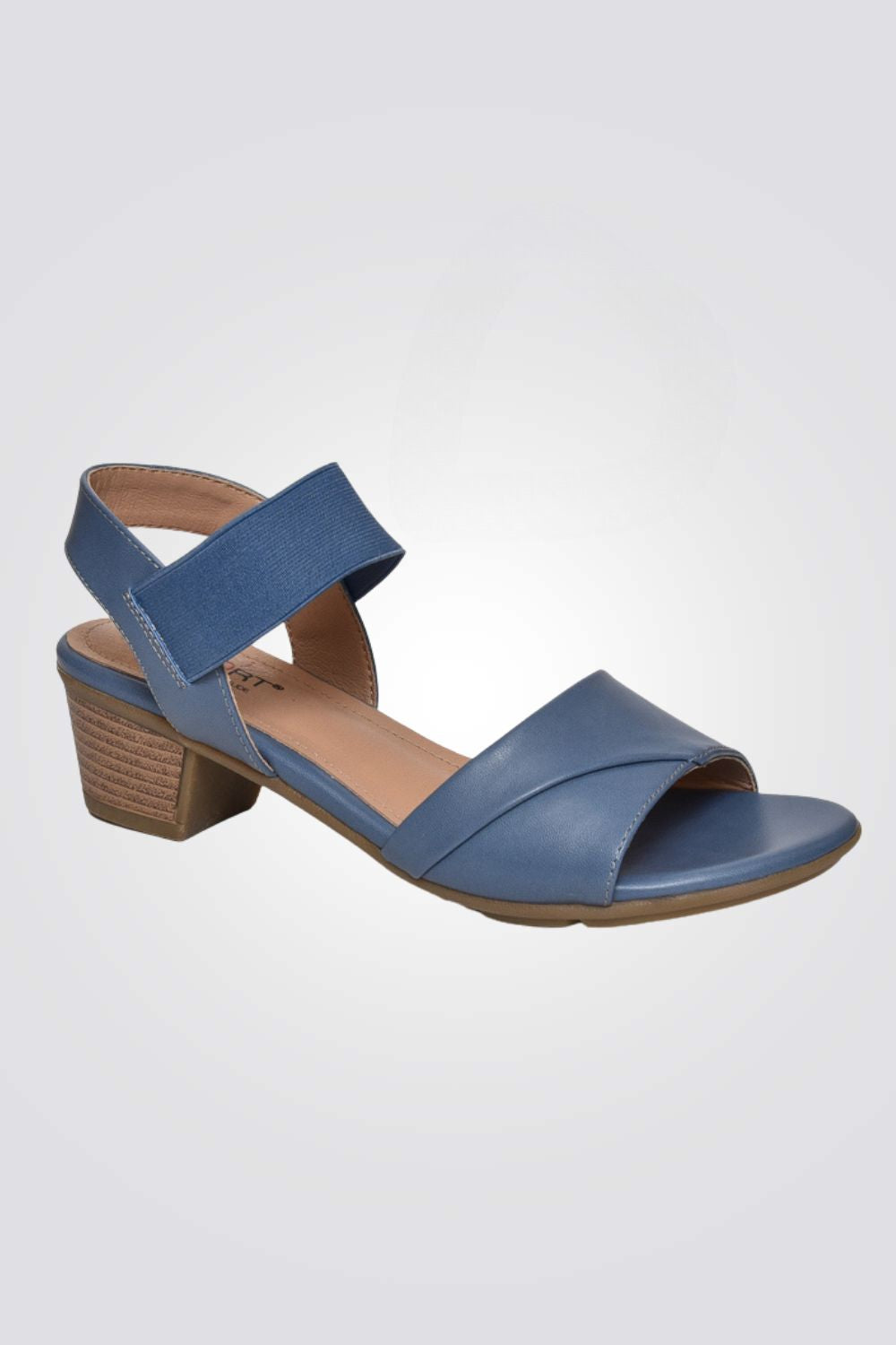 סנדלי עקב לנשים מעטפת גומי בצבע כחול