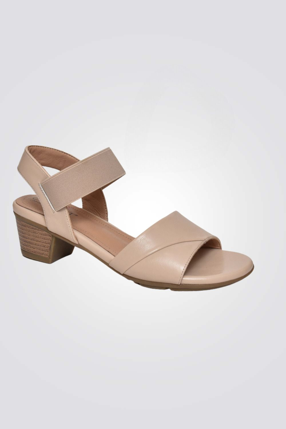 סנדלי עקב לנשים מעטפת גומי בצבע ניוד