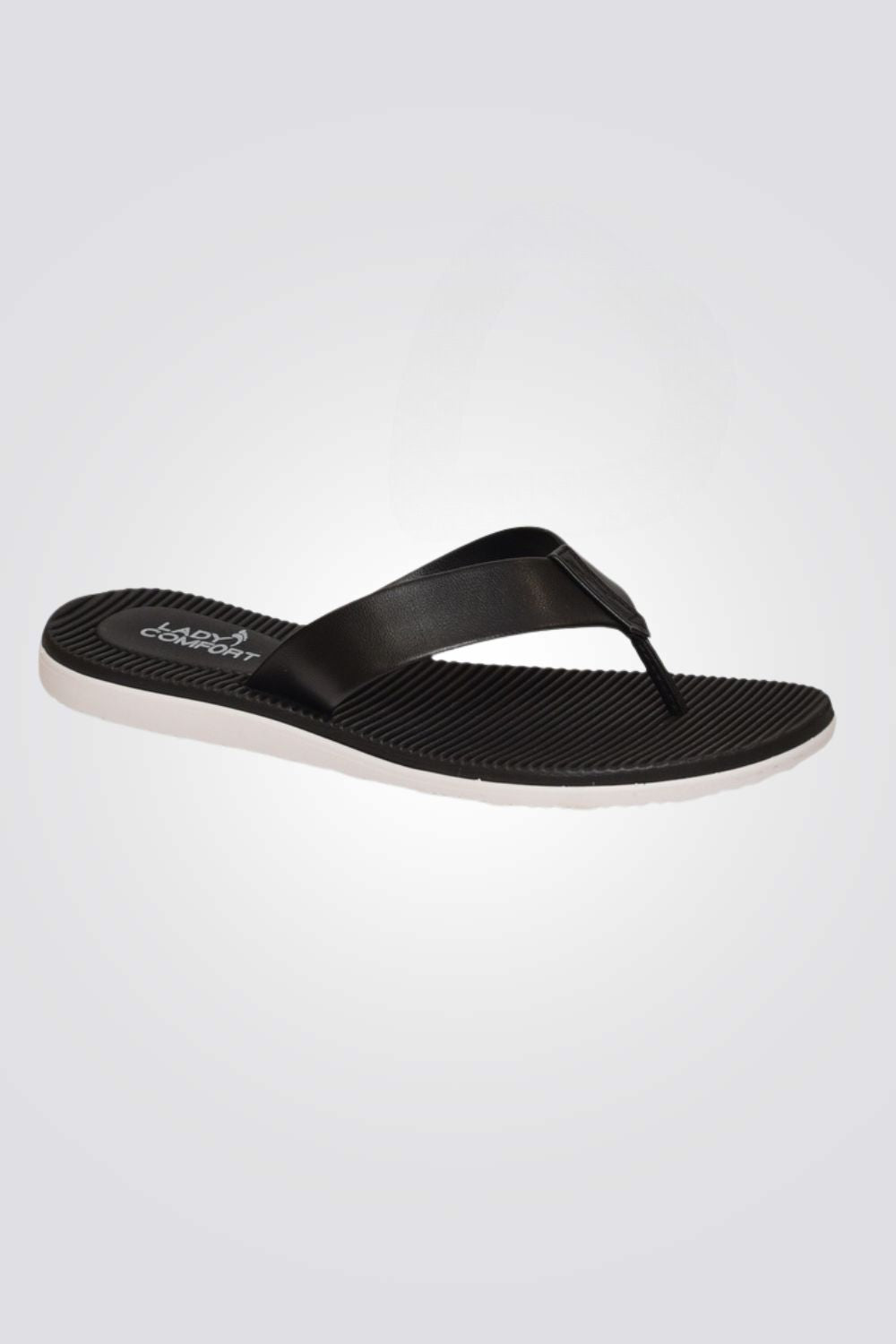 כפכפי אצבע לנשים בצבע שחור לבן