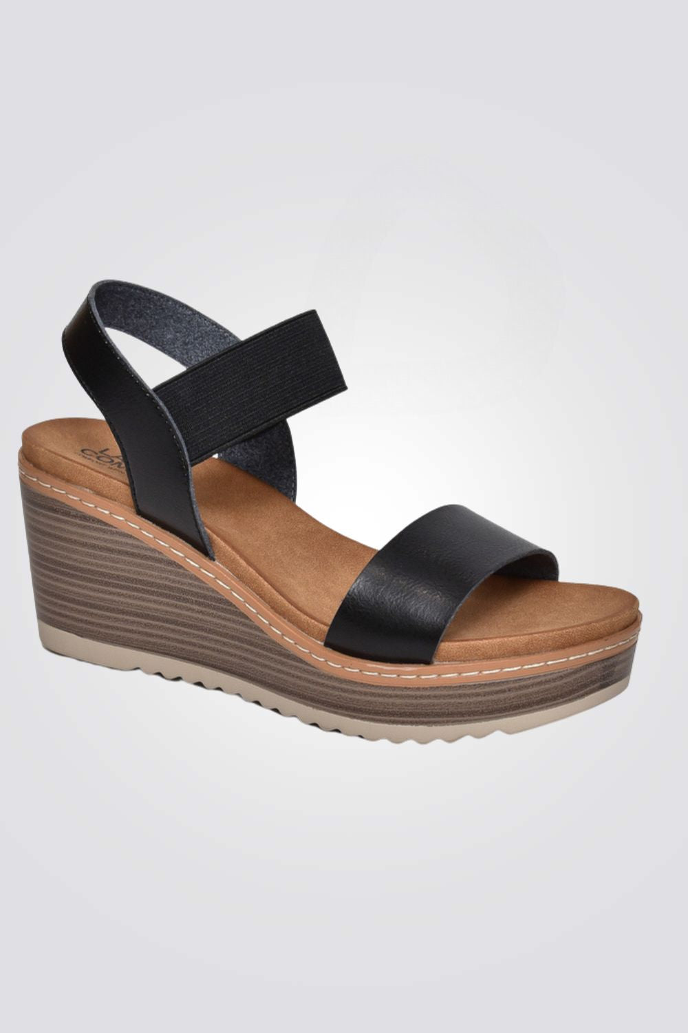 סנדלי פלטפורמה נוחות דגם רוקי לנשים בצבע שחור