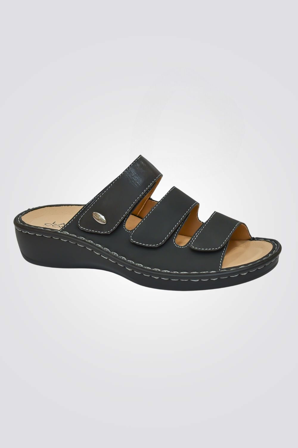 כפכפי נוחות לנשים 3 רצועות סקוטץ' בצבע שחור