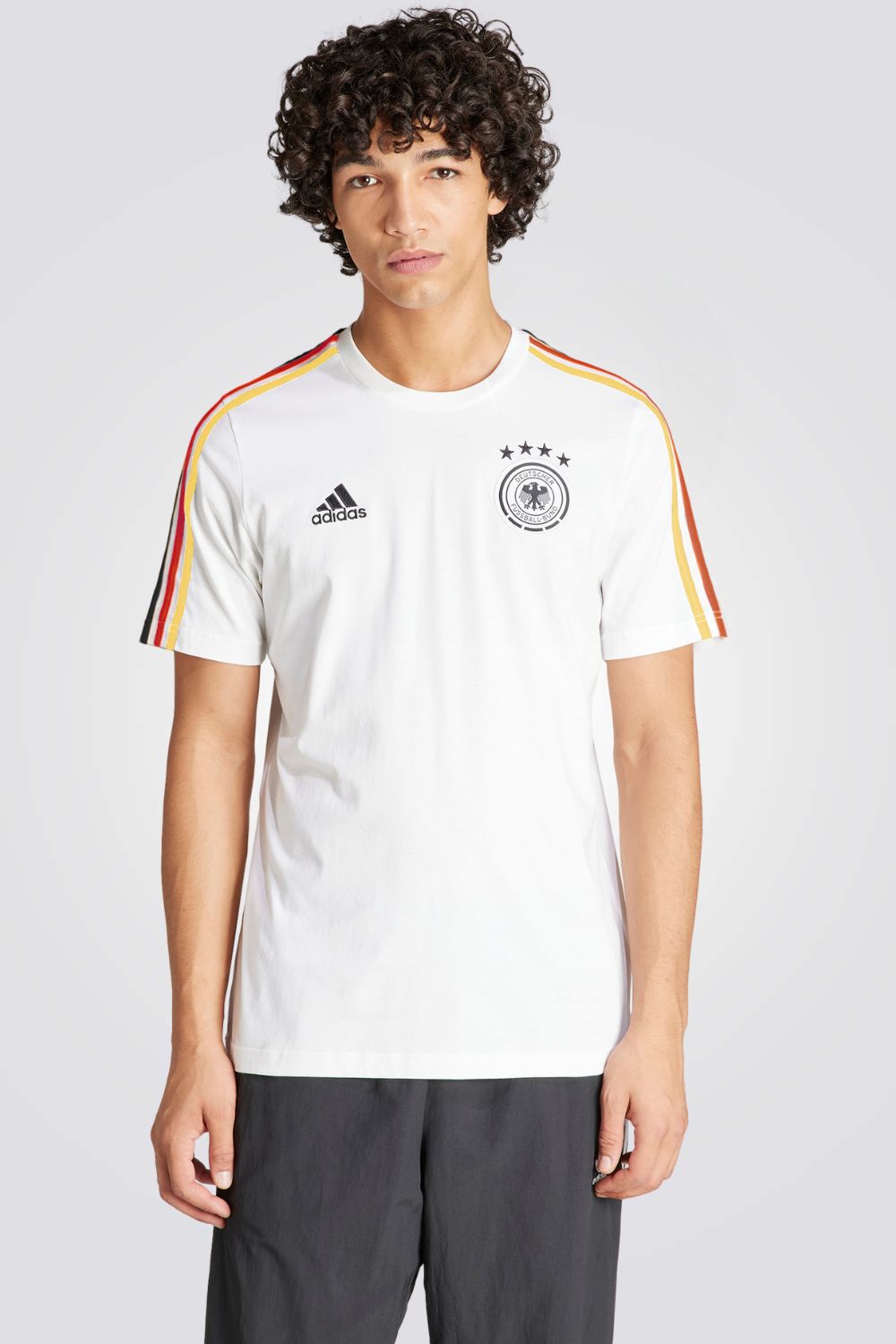 טישירט לגברים GERMANY DNA 3-STRIPES בצבע לבן