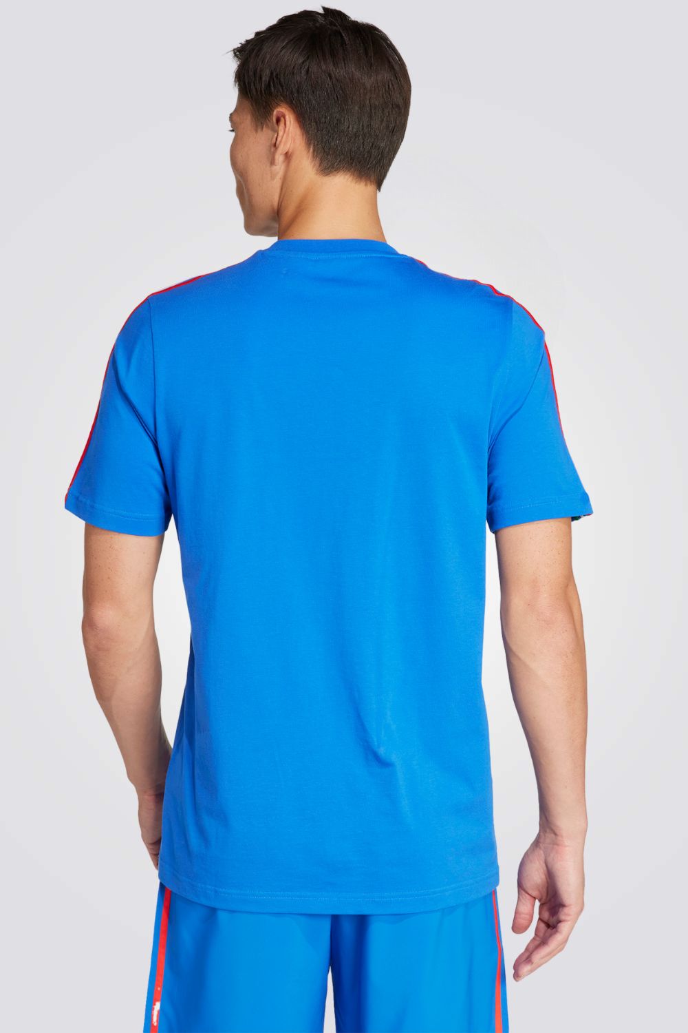 טישירט לגברים ITALY DNA 3-STRIPES בצבע כחול ולבן