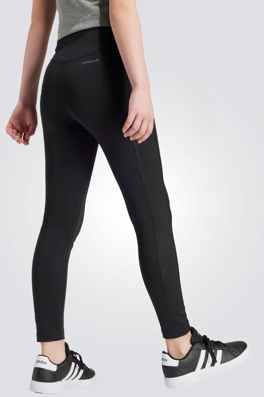 טייץ לילדות OPTIME 7/8 בצבע שחור