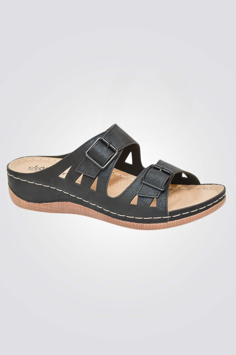 כפכפי נוחות לנשים עם אבזם בצבע שחור