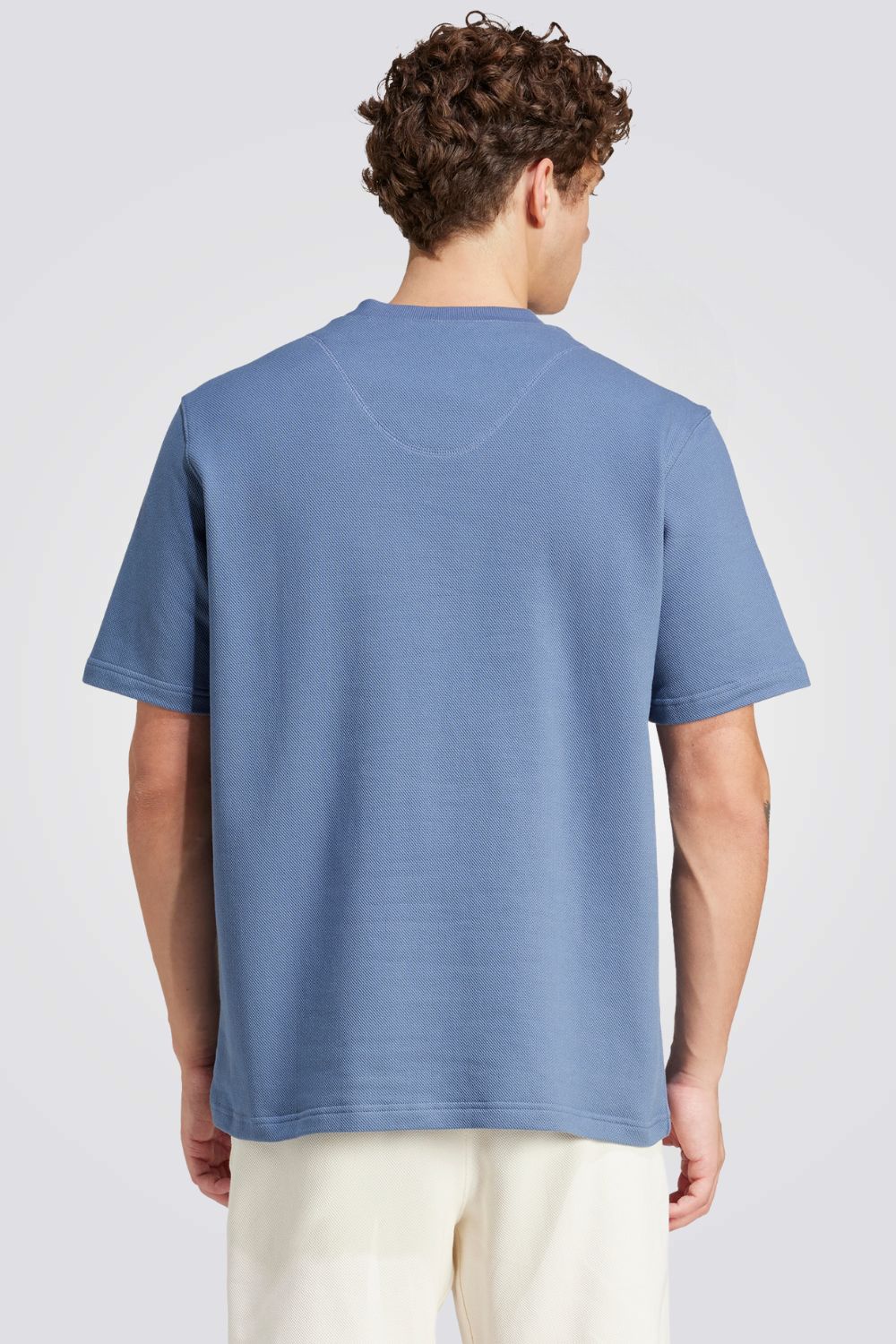 טישירט לגברים LOUNGE PIQUÉ TERRY בצבע כחול בהיר