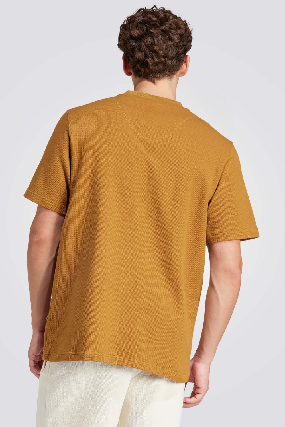 טישירט לגברים LOUNGE PIQUÉ TERRY בצבע חום