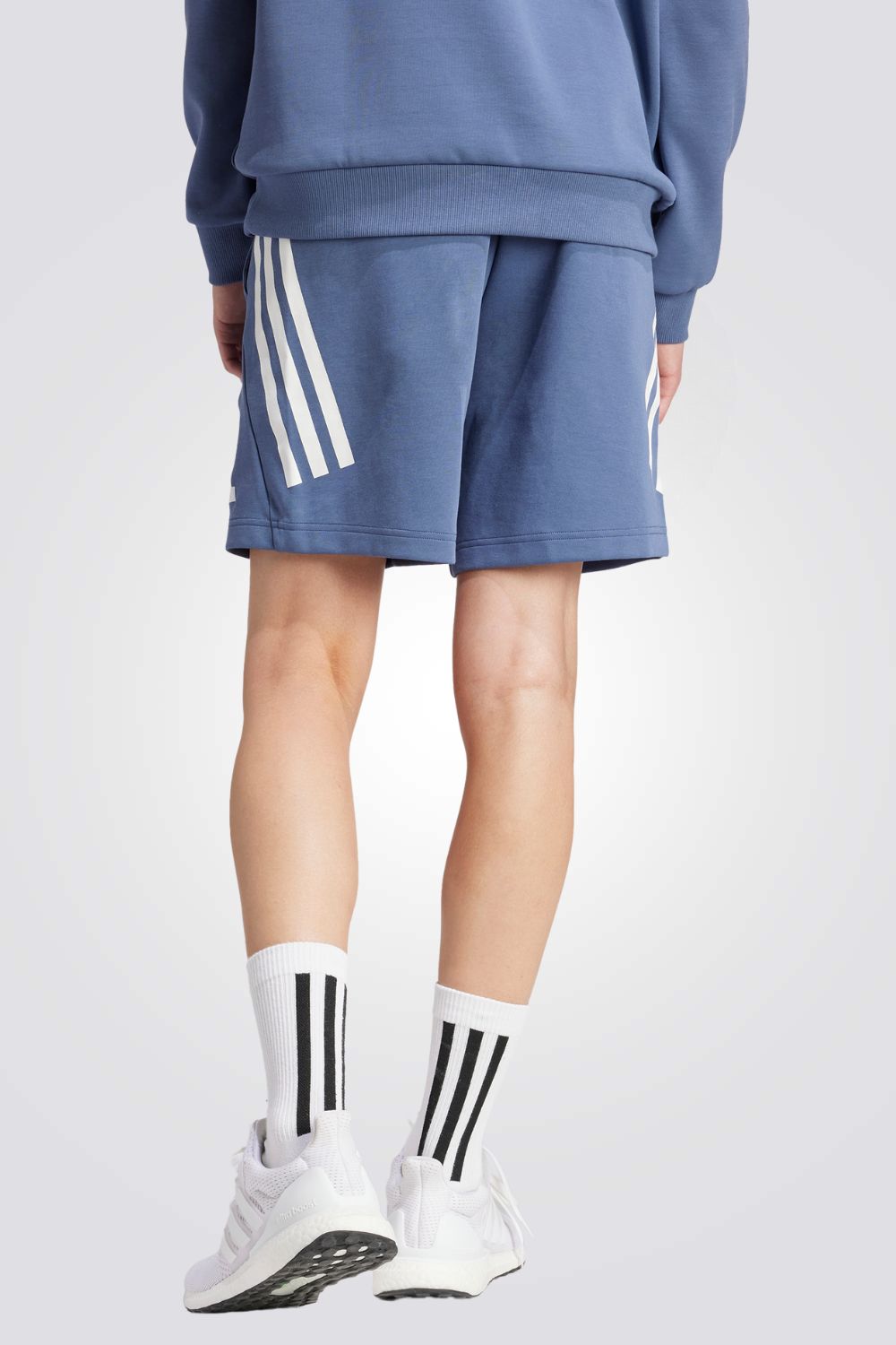 מכנסיים קצרים לגברים FUTURE ICONS 3-STRIPES בצבע כחול ולבן