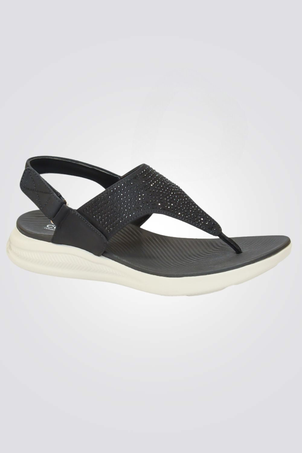סנדלי נוחות לנשים עם אבזם בצבע שחור