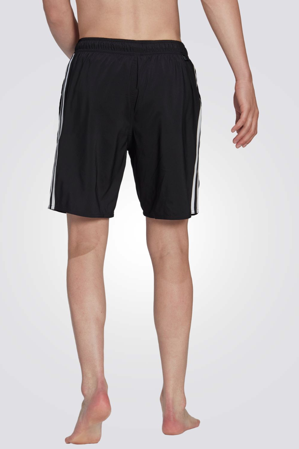 בגד ים לגברים 3-STRIPES CLX  בצבע לבן ושחור