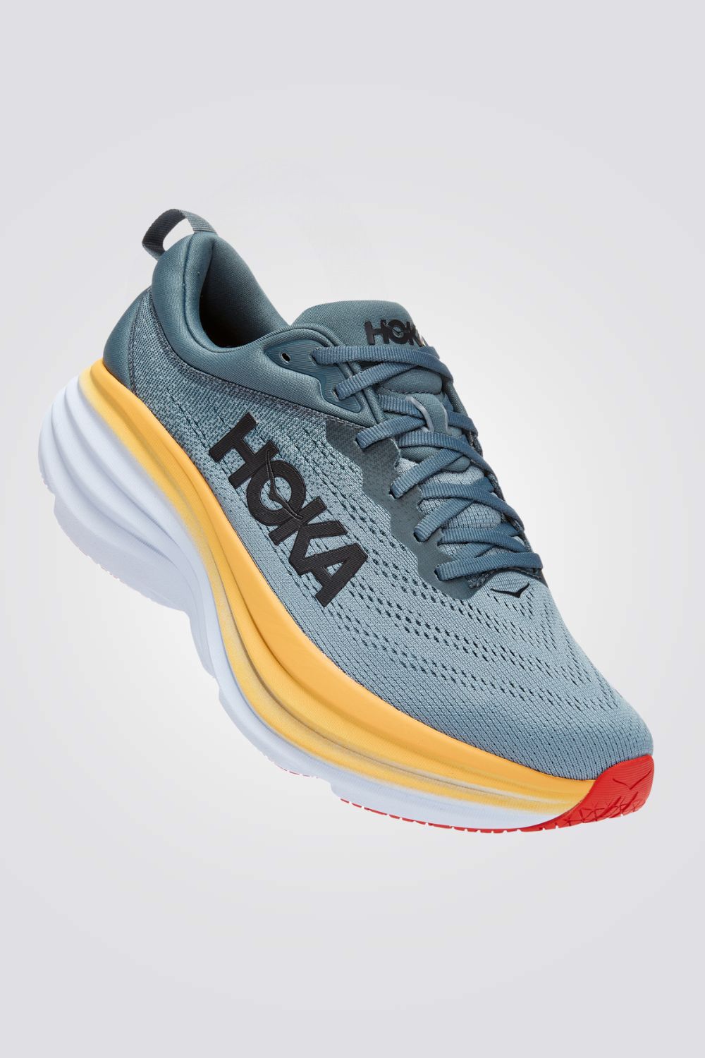 נעליים מבית המותג HOKA, בעלות מדרס פנימי שמספק תמיכה מלאה ברגל בכל צעד. סולייה חיצונית שמספקת אחיזה מלאה בקרקע.