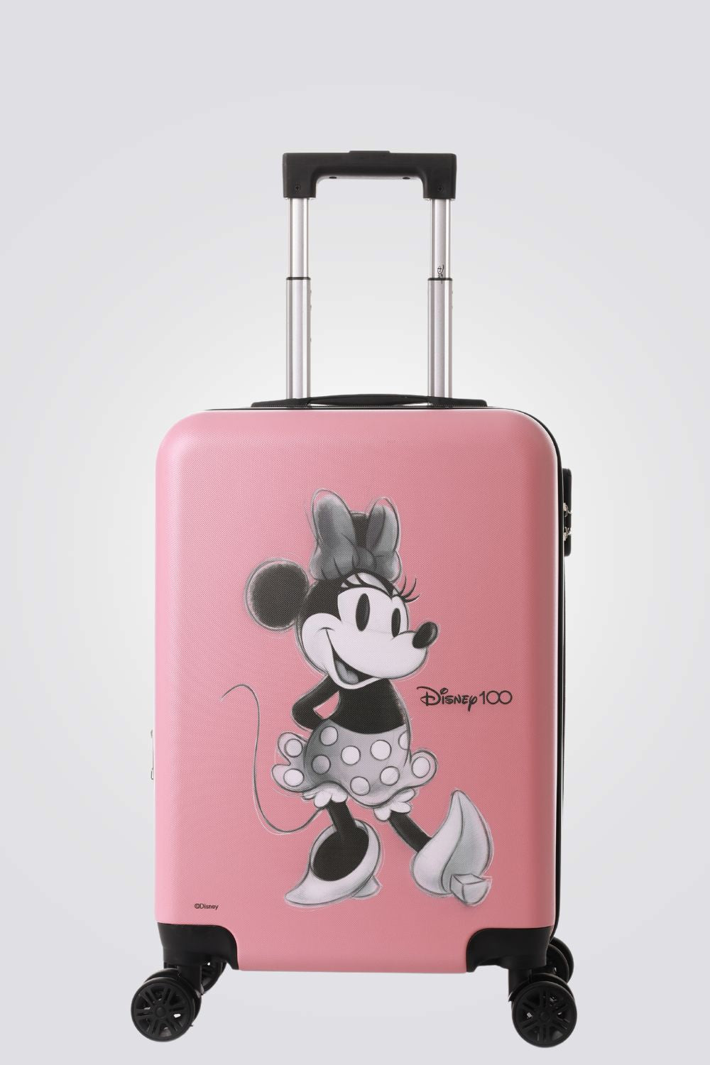 מזוודה מבית המותג DISNEY, עשויה חומר ABS חזק ועמיד.  4 גלגלים כפולים לנסיעה, יציבות וחוזק מירבי , רוכסן הרחבה שמאפשר תוספת קיבלות של כ- 20% נוספים. מנעול קומבינציה מובנה לשמירה מלאה של החפצים שלך. ידית בעלת מנגנון טלסקופי 3 מצבים לנשיאה נוחה יותר. תא אירגון פנימי לחלוקה נוחה יותר ואיחסון קל. רצועות פנימיות להידוק התחולה לאורך כל הדרך. 