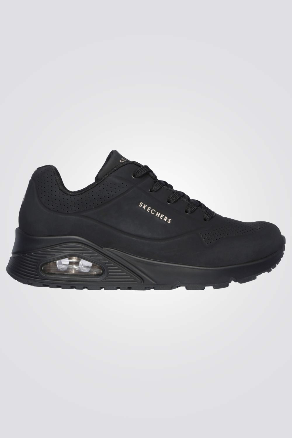 נעליים מבית המותג SKECHERS, בעלות מדרס פנימי בטכנולוגית Skech Air בתוספתAir Cooled Memory Foam שמספקת מעטפת רכה ונוחה במיוחד בכל צעד. סולייה חיצונית שמאפשרת אחיזה מלאה בקרקע