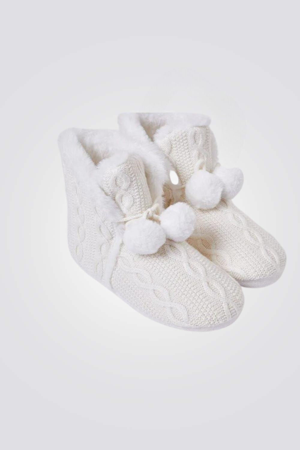 מגפוני בית סרוגים בריפוד פרוותי MERCY קרם