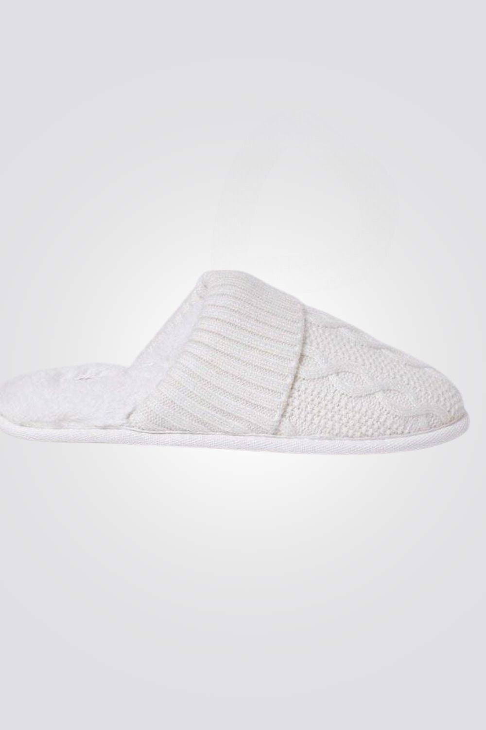 נעלי בית סרוגות בריפוד פרוותי MERCY קרם