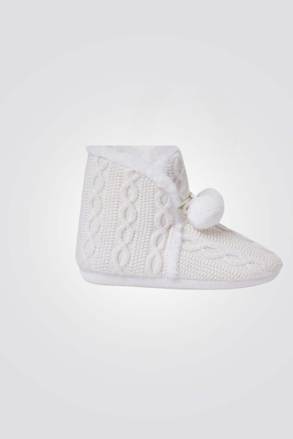 מגפוני בית סרוגים בריפוד פרוותי MERCY קרם