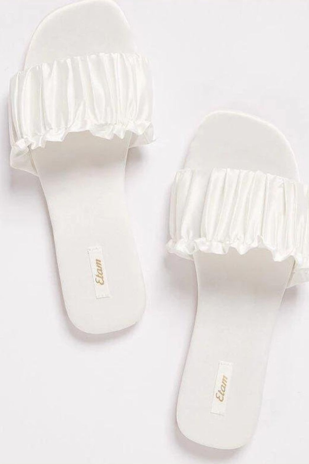 נעלי בית סאטן MARRY ME בצבע לבן