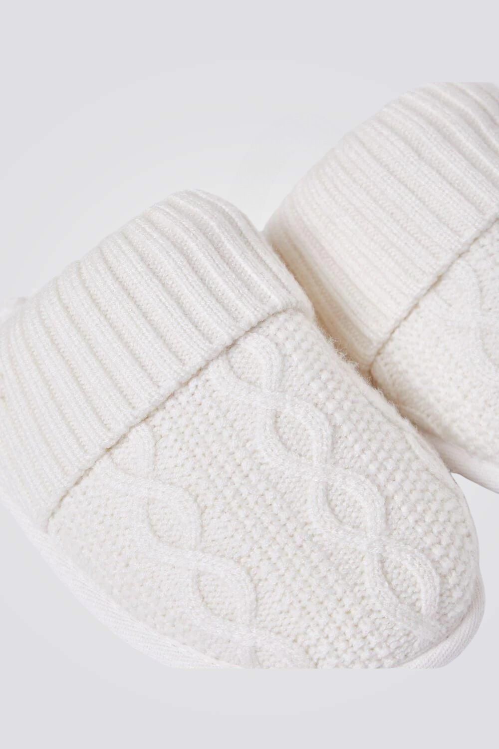 נעלי בית סרוגות בריפוד פרוותי MERCY קרם