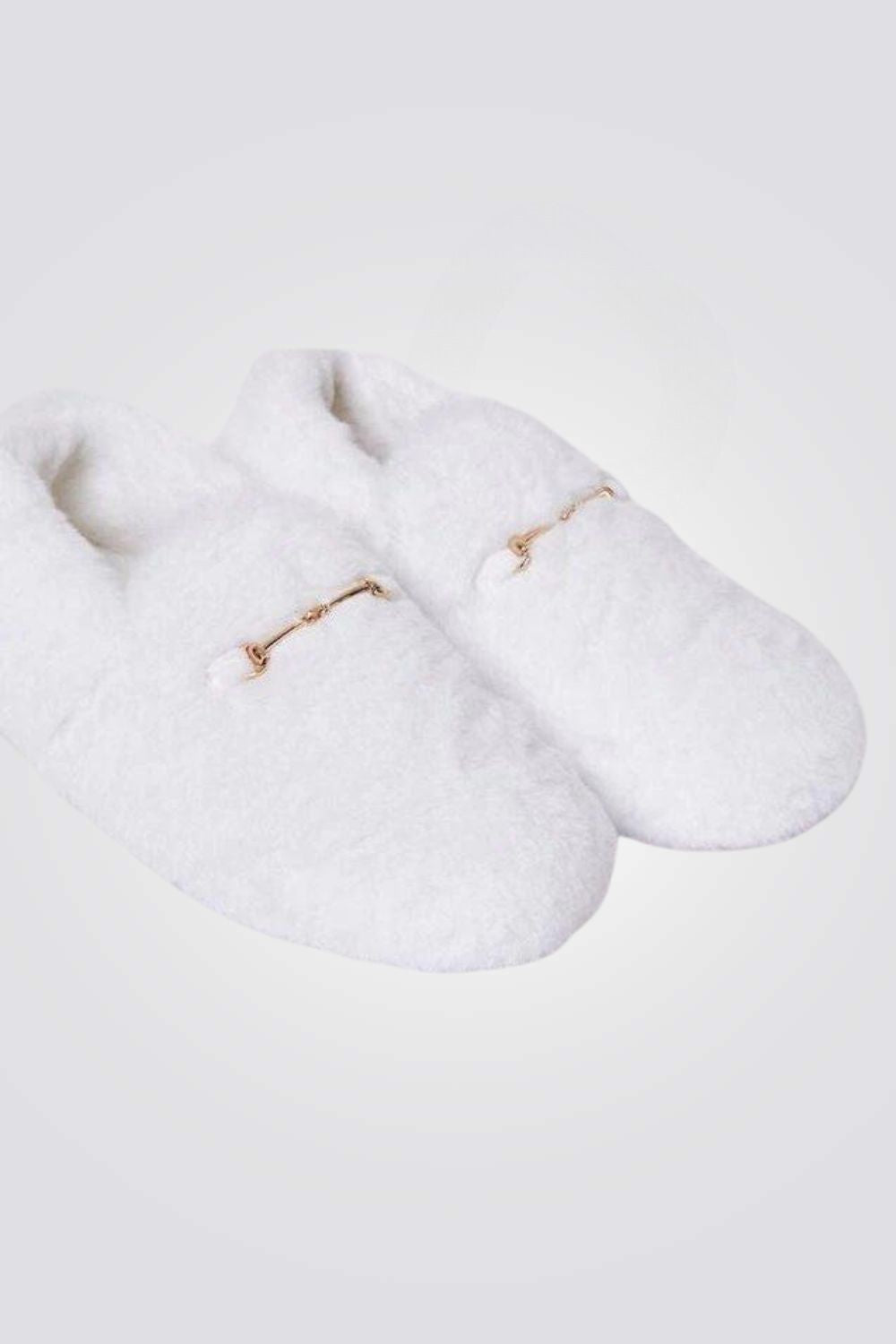 נעלי בית פרוותיות MAPLE בצבע לבן