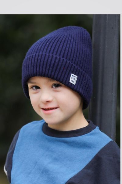 כובע גרב לילדים בצבע כחול
