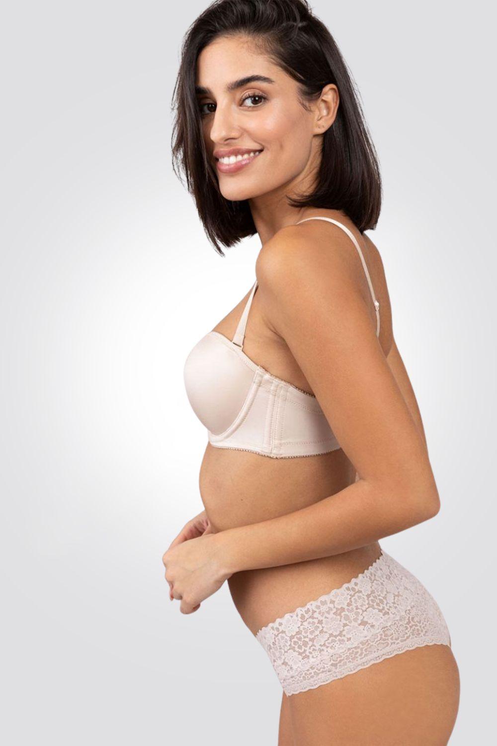 חזיית סטרפלס חלקה בצבע ניוד