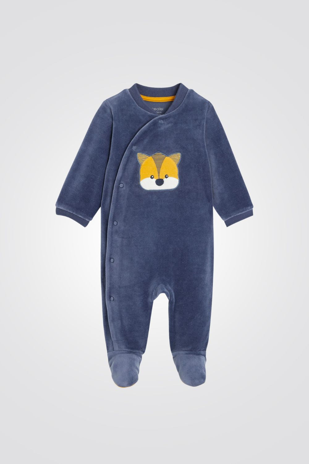 אוברול פיג'מה ארוכה לתינוקות קטיפה כחול