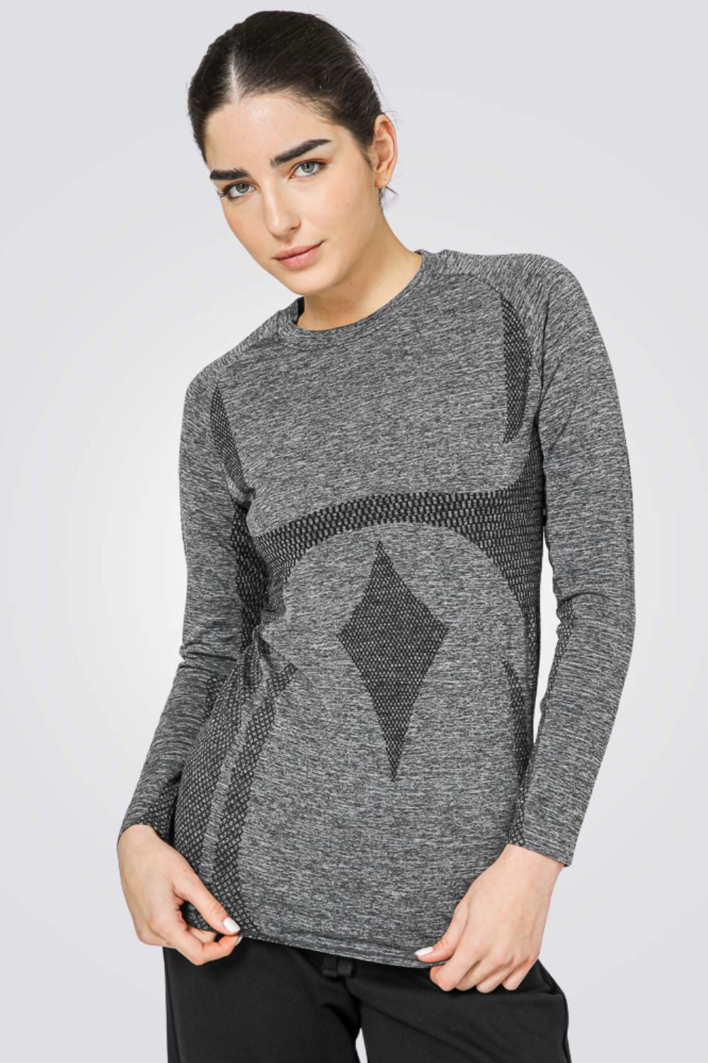 חולצה תרמית לנשים בצבע אפור