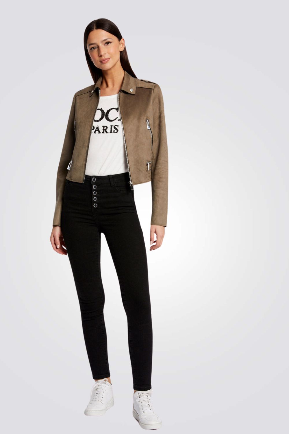 ג'קט זמש בצבע ירוק זית