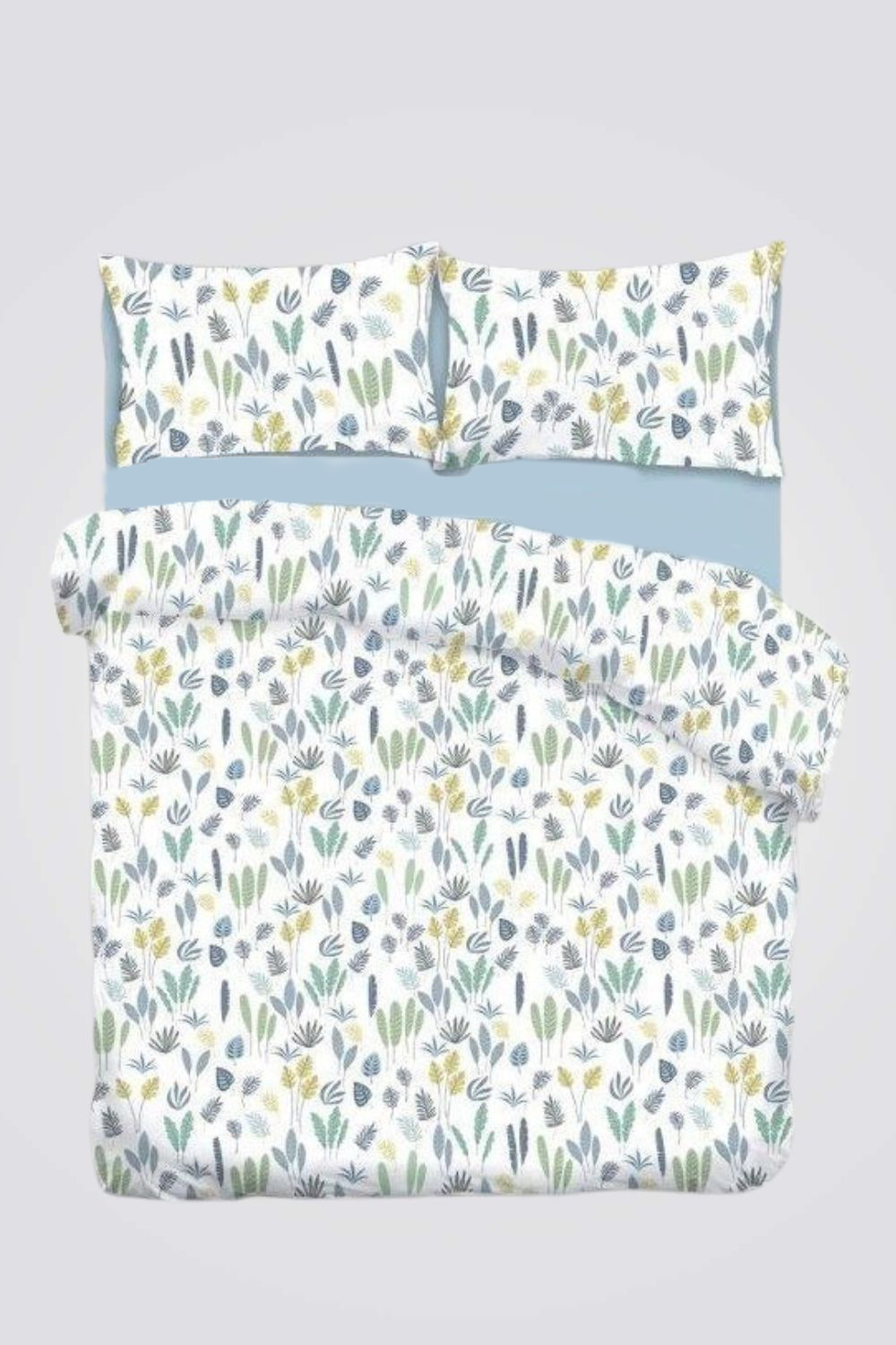 סט מצעים יחיד 90/200 ס"מ כותנה דגם עדן גוון תכלת ירוק