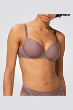 חזייה בגוון חום ורוד עם ריפוד - חלק קידמי