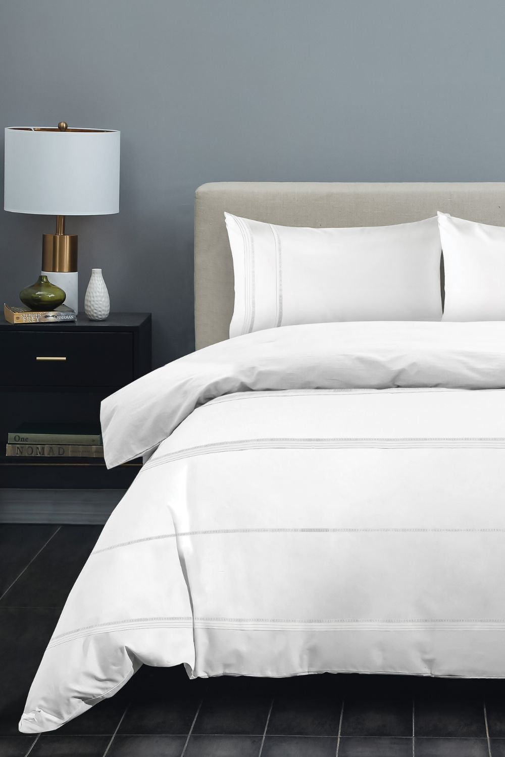 סט מצעים כותנה פרקל מיטה וחצי 120/200 ס"מ דגם PERY