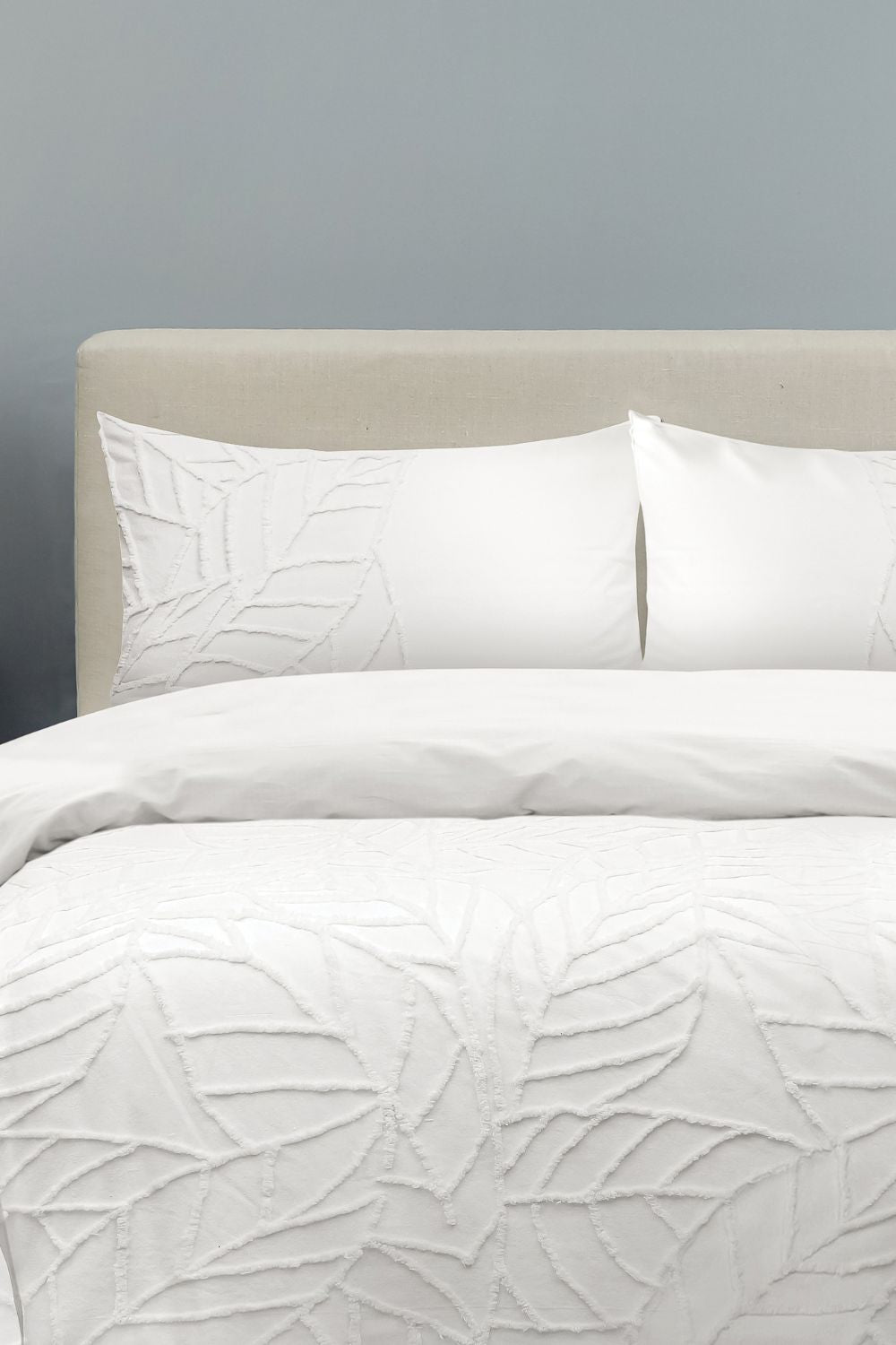 ציפית לכרית 100% כותנה פרקל בצבע לבן דגם TUFTED