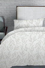 סט מצעים מיטת יחיד 90/200 ס"מ דגם BIEGE LEAVES