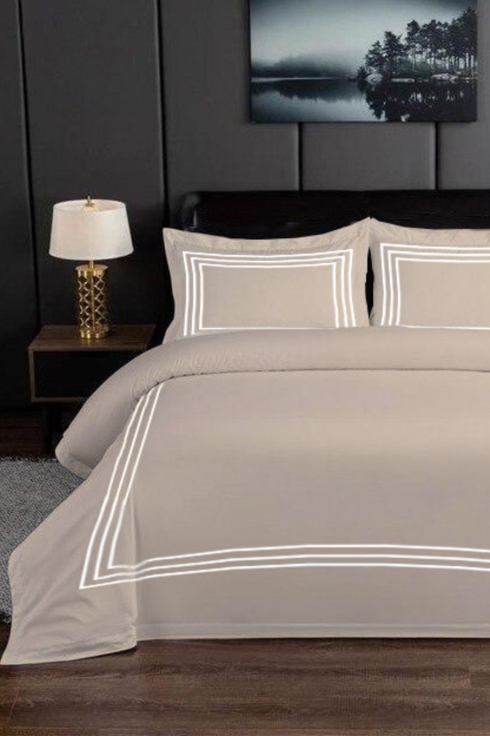 סט מצעים כותנה סאטן מיטה וחצי 120/200 ס"מ דגם JULIA