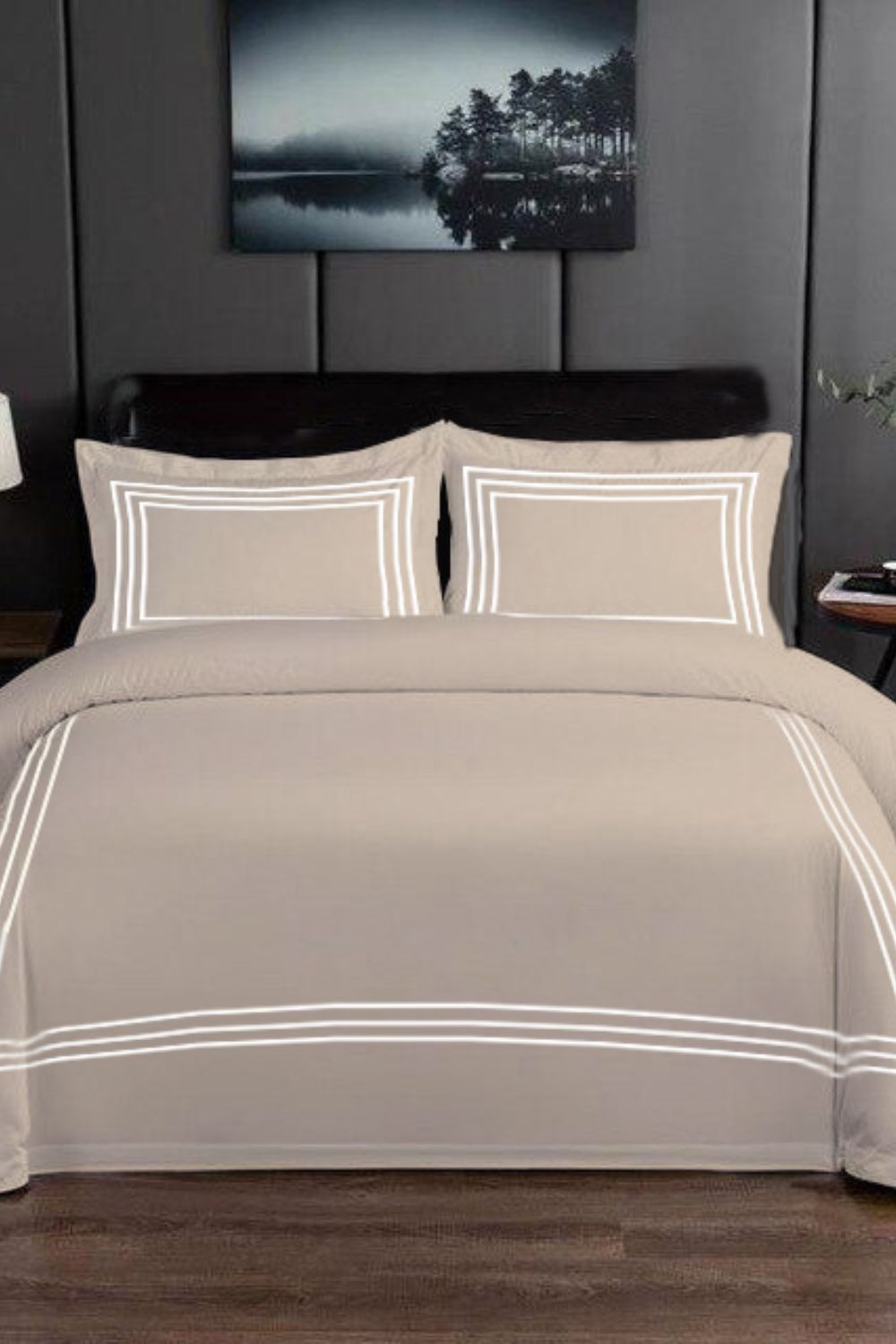 סט מצעים כותנה סאטן זוג 5 חלקים 160/200 ס"מ דגם  JULIA