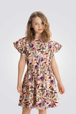 שמלה פרחונית קצרה לבנות 