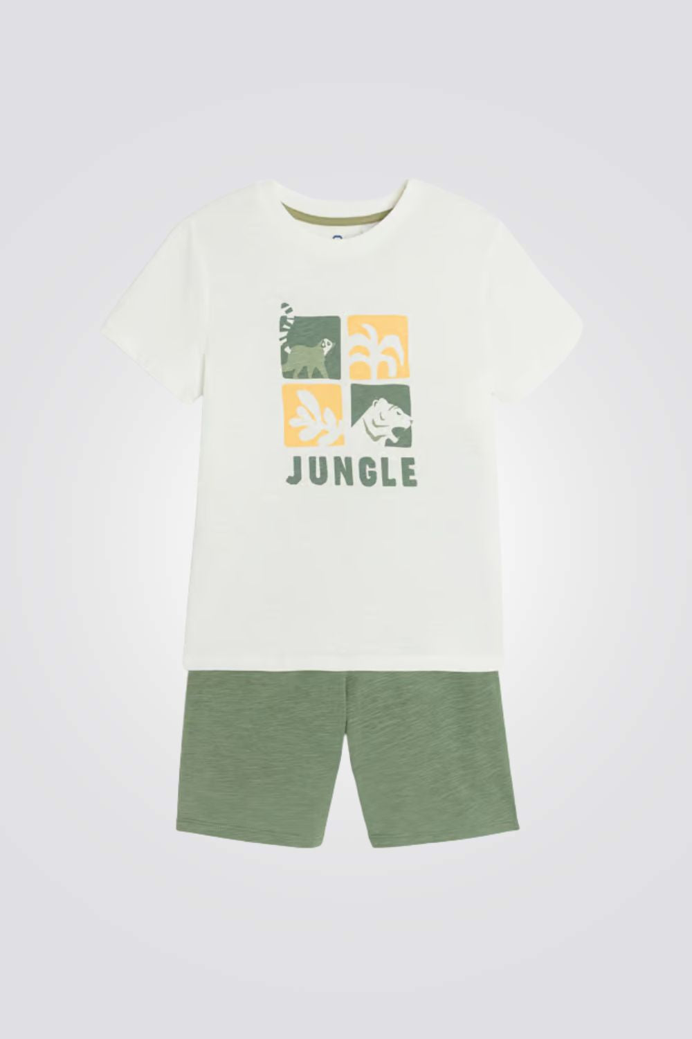 סט פיג'מה קצר לבנים