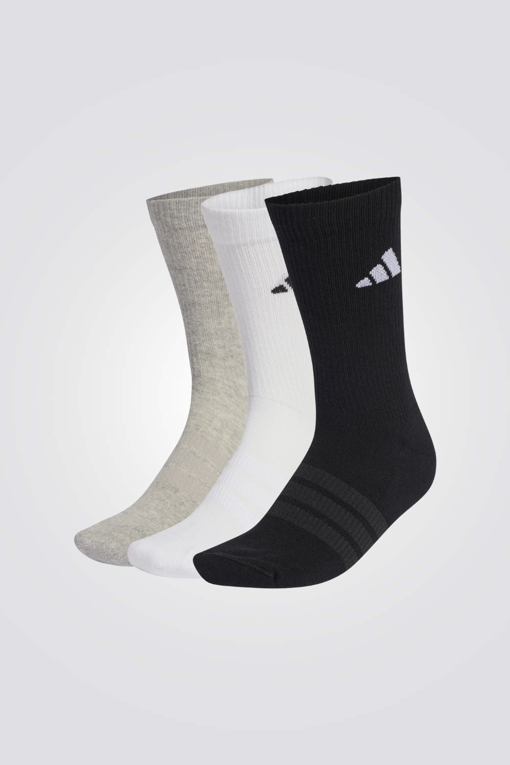 מארז שלישיית זוגות גרביים ממותגות באורך בינוני | אדידס 