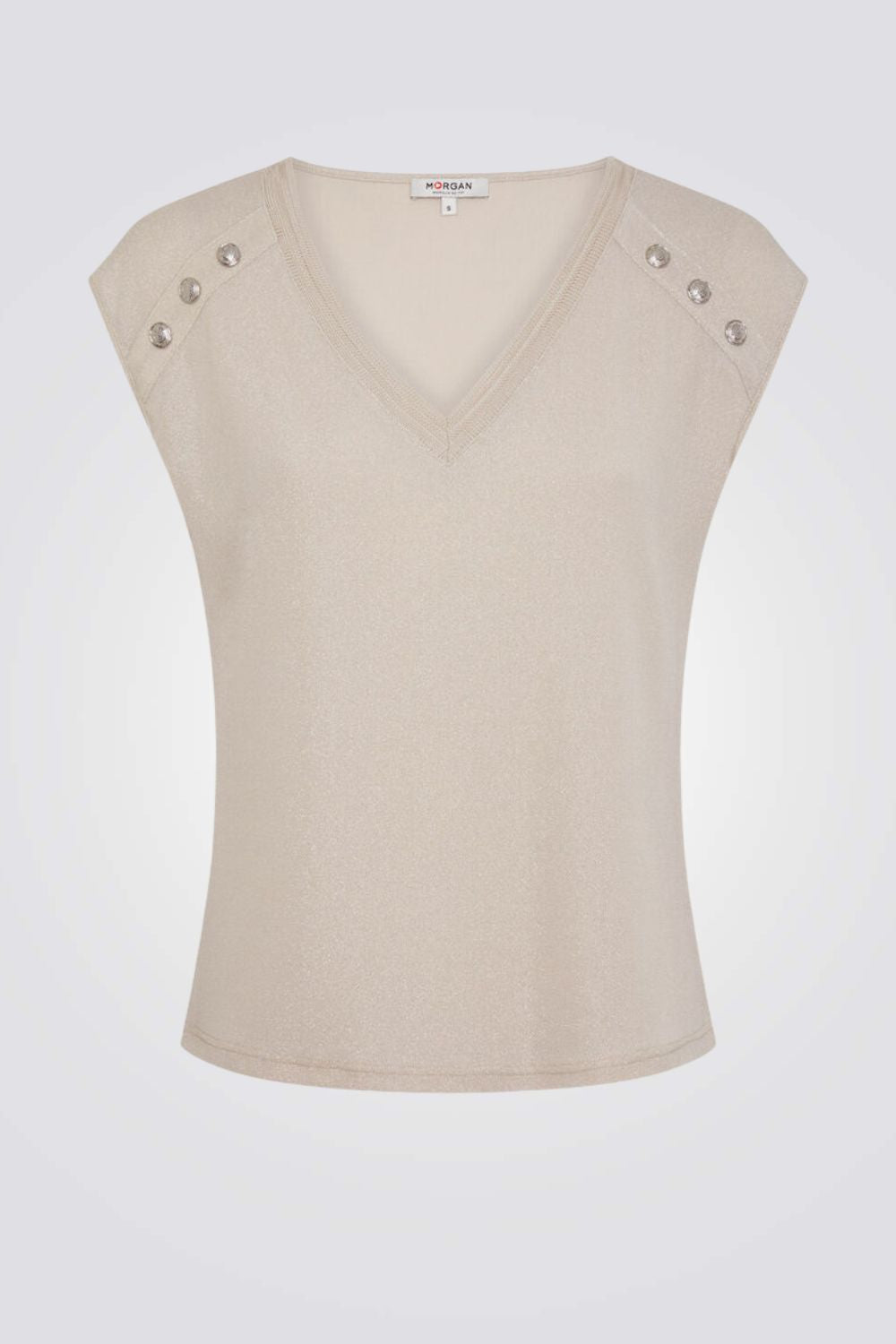 טישירט עם כפתורים דקורטיביים