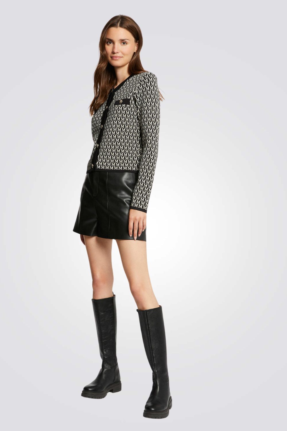 קרדיגן בהדפס מונוגרמה