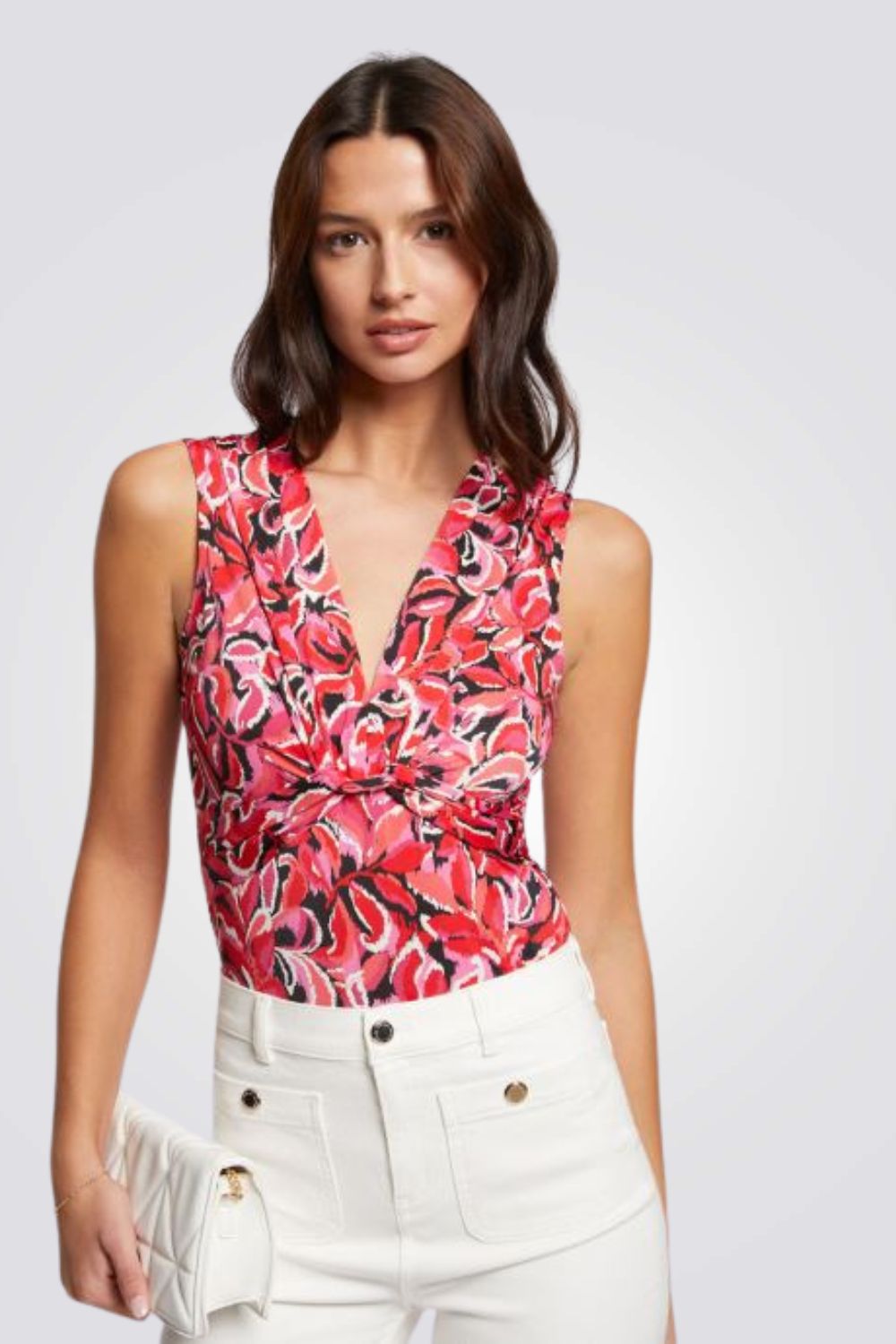 חולצה ללא שרוולים עם הדפס