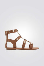 סנדל גבוה עם ניטים בצבע חום