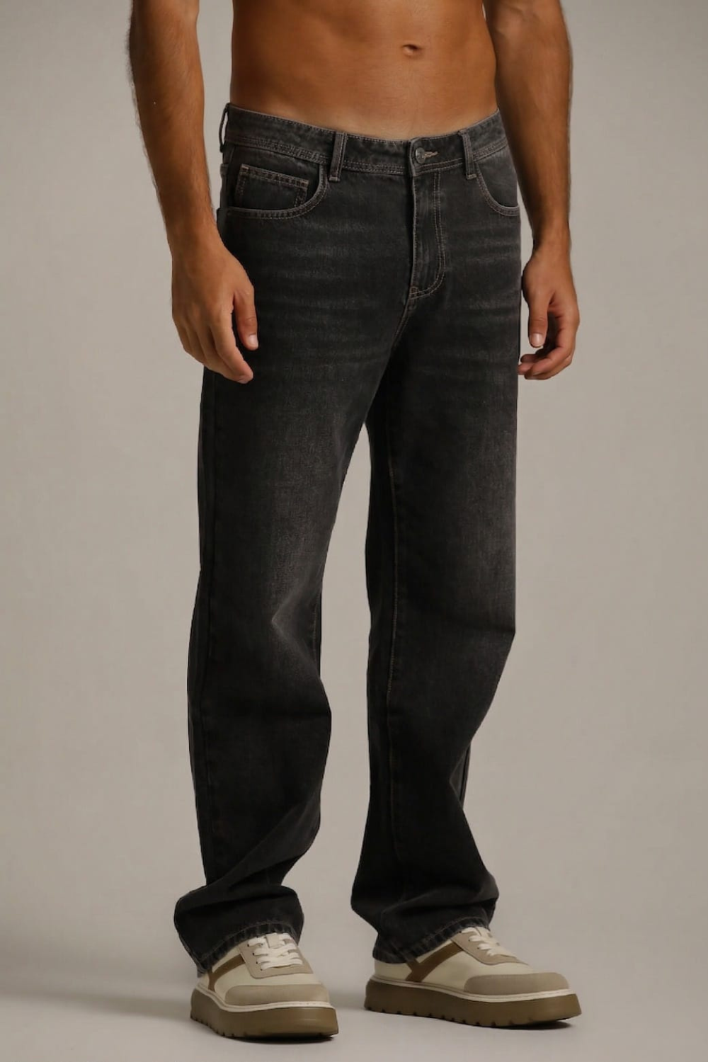 ג'ינס במראה שטוף בגזרה רחבה | קנת קול