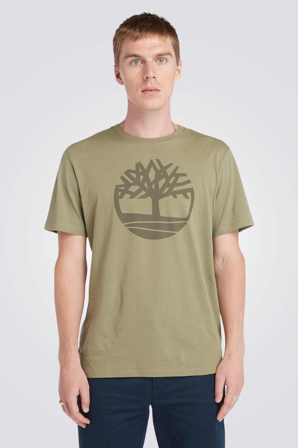 טישירט בצבע ירוק זית עם הדפס