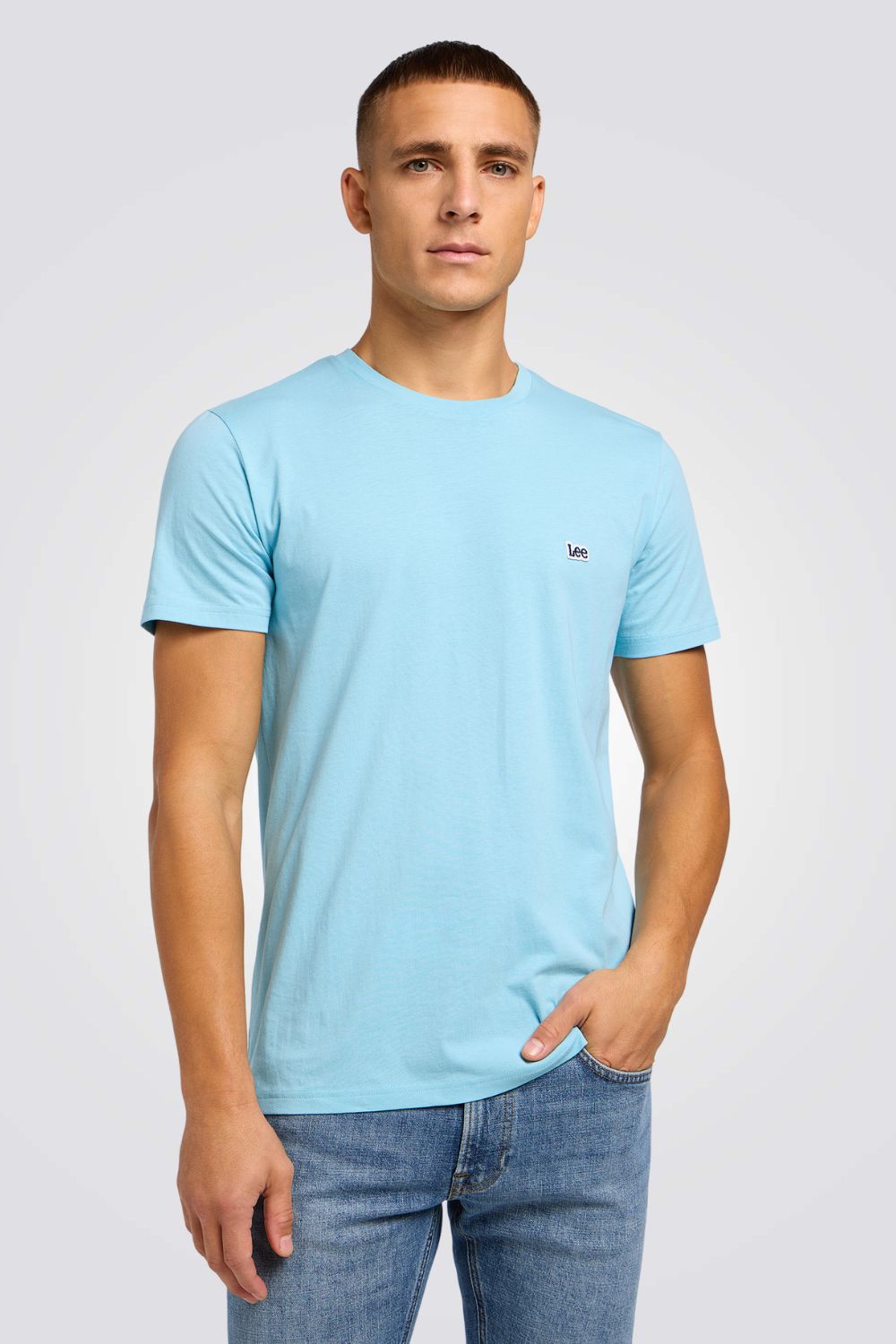 טישירט לוגו בצבע תכלת