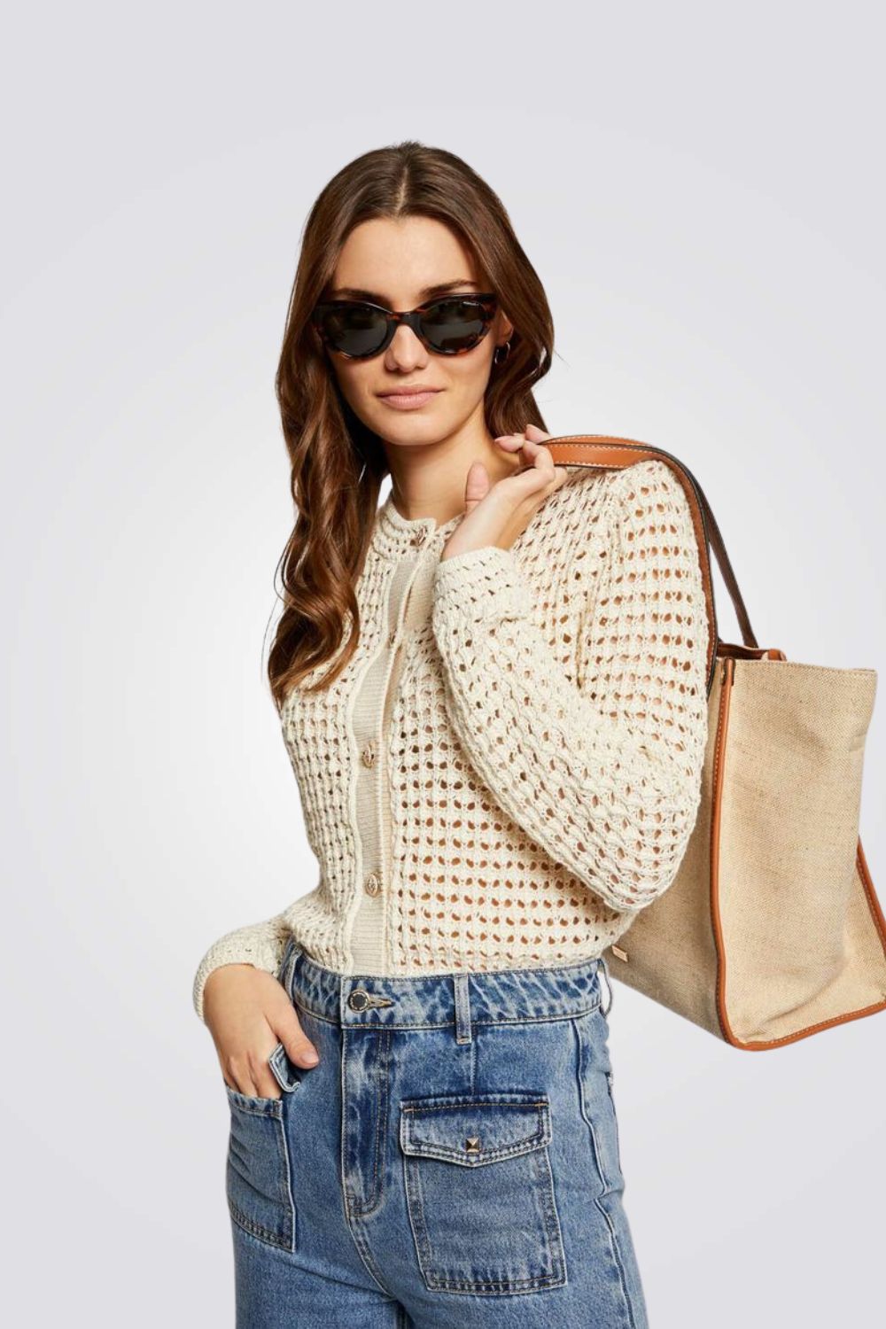 קרדיגן תחרה בצבע שמנת 