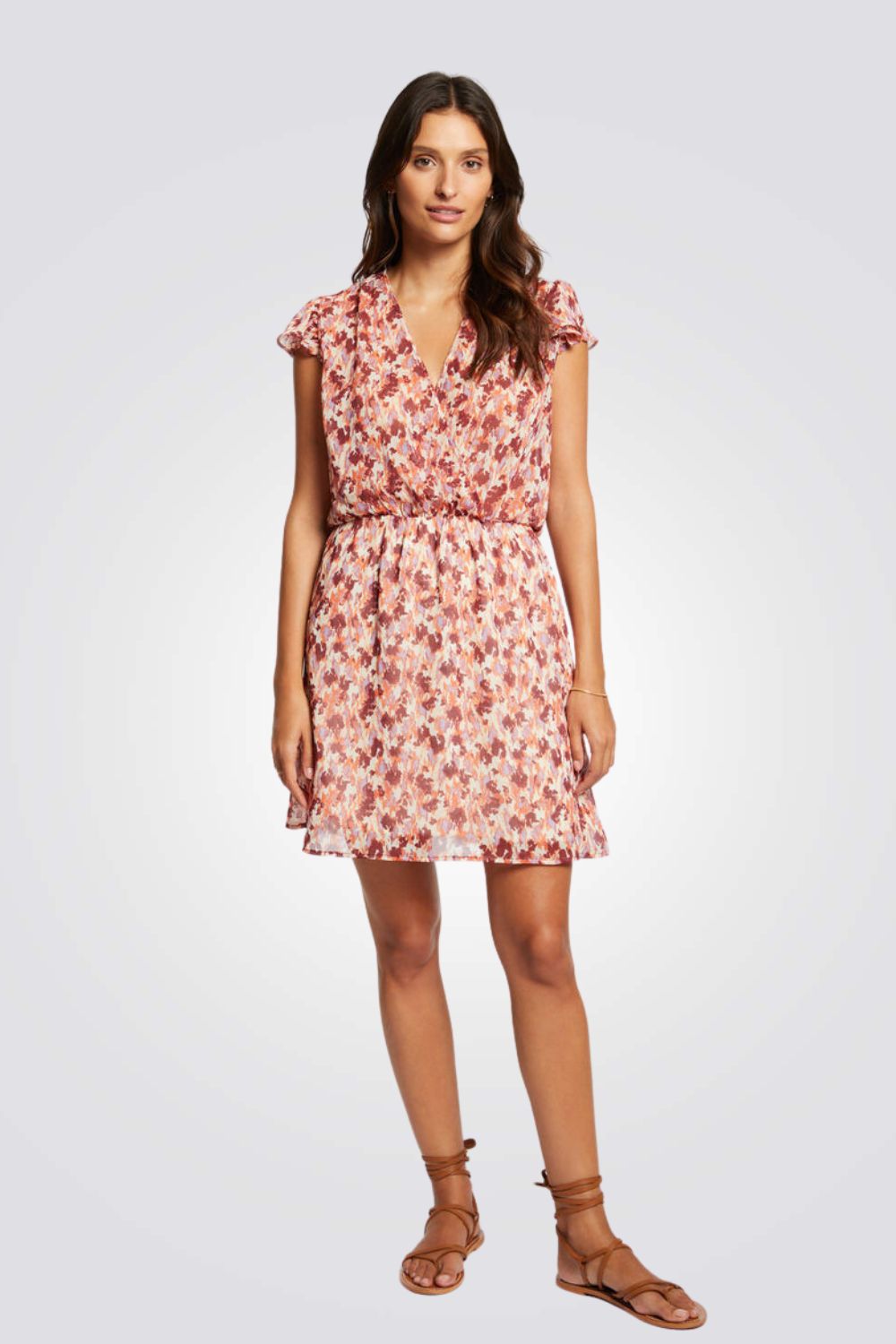 שמלה מיני עם הדפס אבסטרקטי