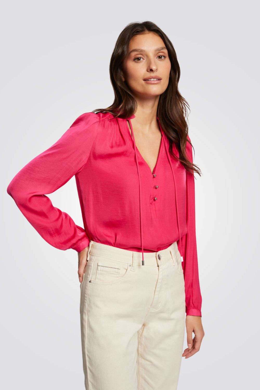 חולצה עם שרוולים ארוכים בצבע ורוד