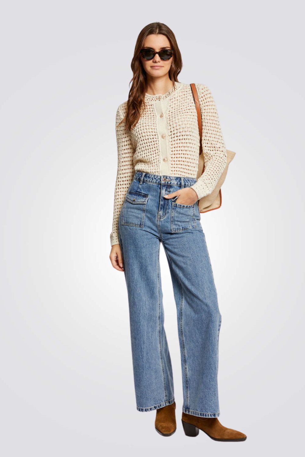 קרדיגן תחרה בצבע שמנת 