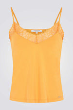 גופייה תחרה בצבע ורוד ניוד עם רצועות דקות